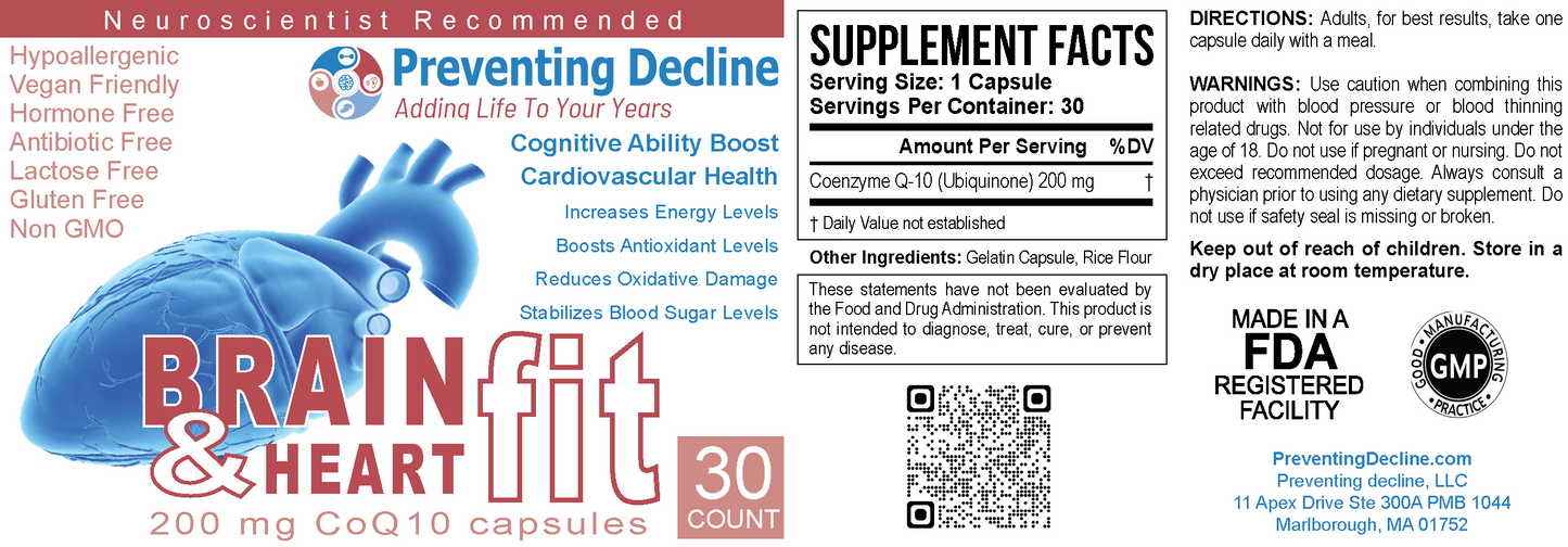 Brain & Heartfit, Dietary Supplement for Heart & Brain Health Support, 30 Day Supply