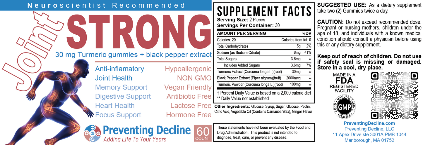 JointStrong Gummies, Dietary Supplement to Support Joint Health, 30 Day Supply