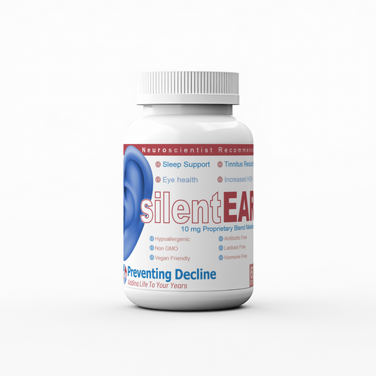 SilentEar Capsules 10mg, Dietary Supplement for Tinnitus Relief, 30 Day Supply
