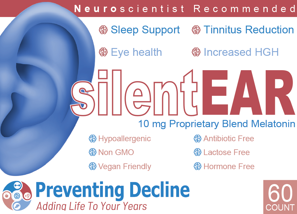 SilentEar Capsules 10mg, Dietary Supplement for Tinnitus Relief, 30 Day Supply