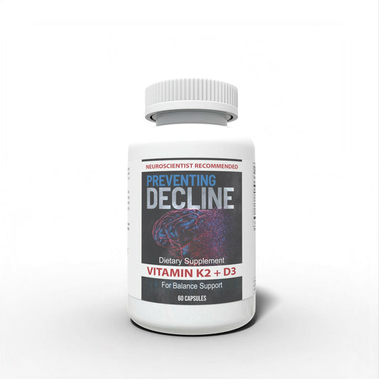 Vitamin K2+D3 60 Capsules, Dietary Supplement for Balance Support, 60 Day Supply.